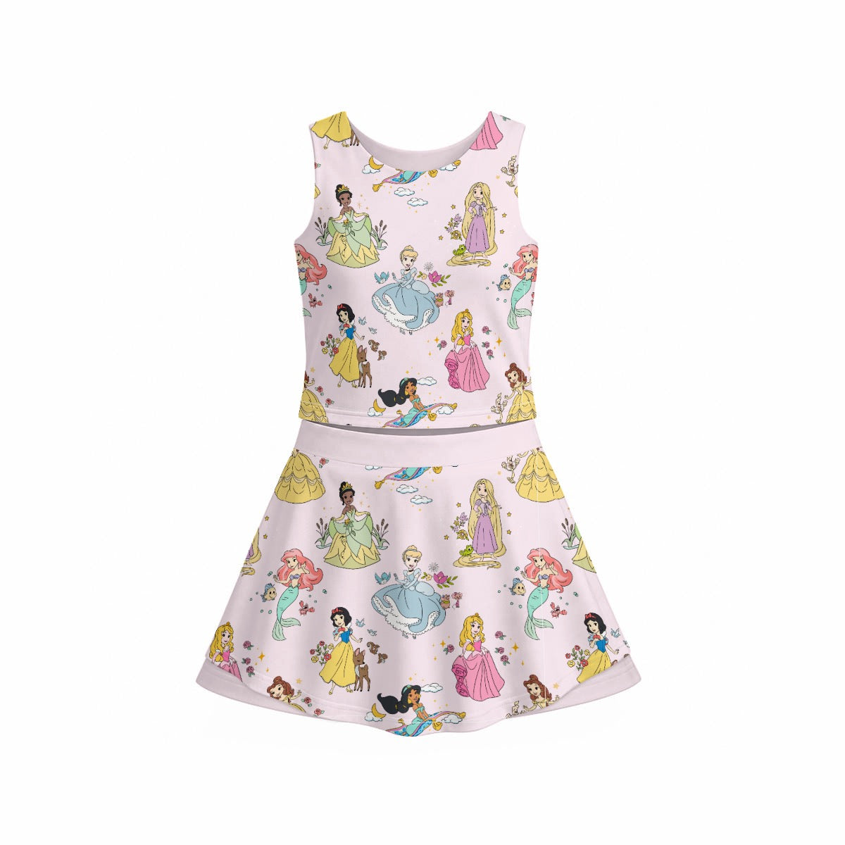 Princess Girl's Sleeveless Sports Tank & Skort Set