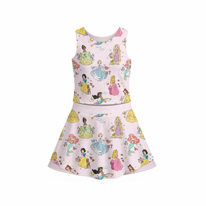 Princess Girl's Sleeveless Sports Tank & Skort Set