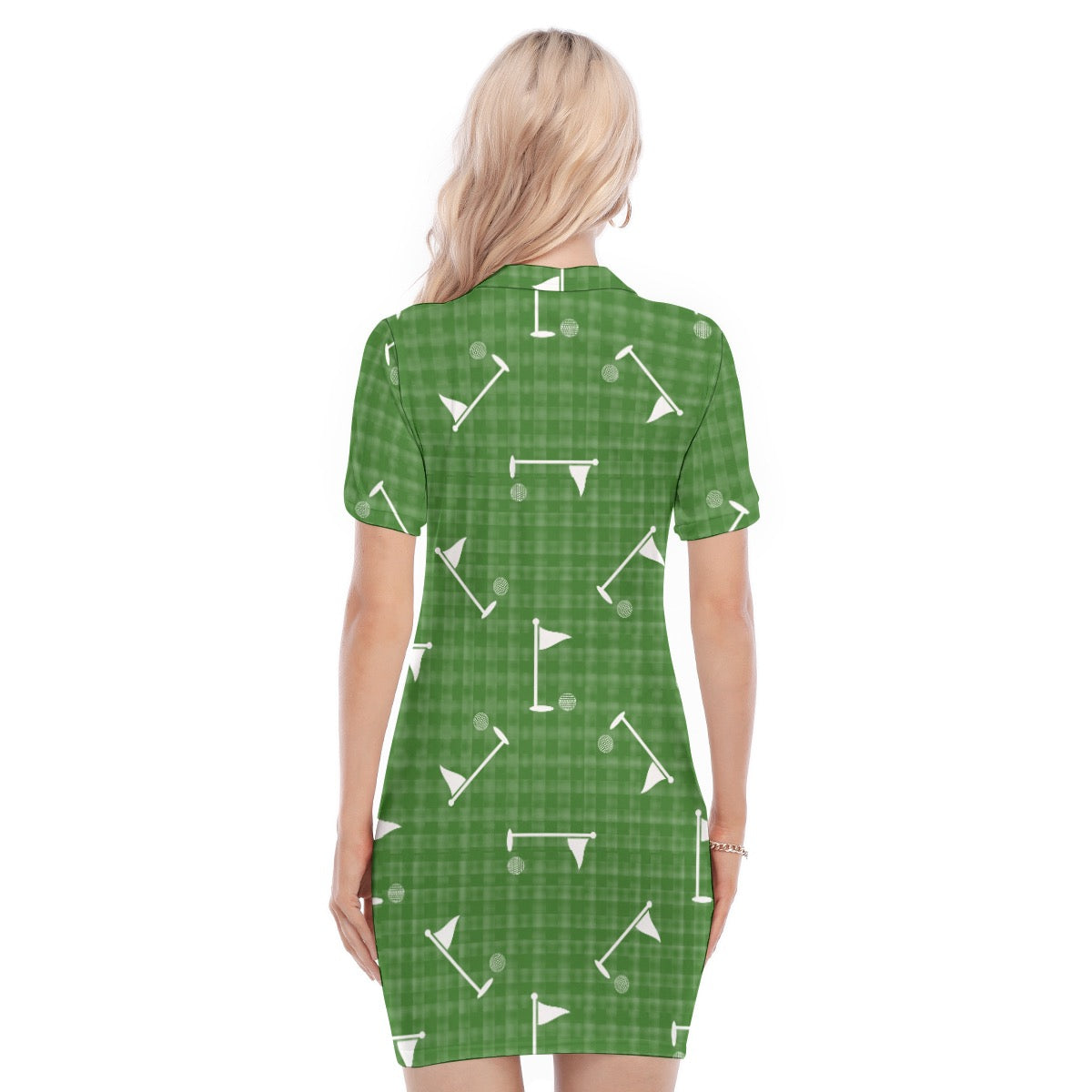 Golf Flag Women's Polo Collar Dress