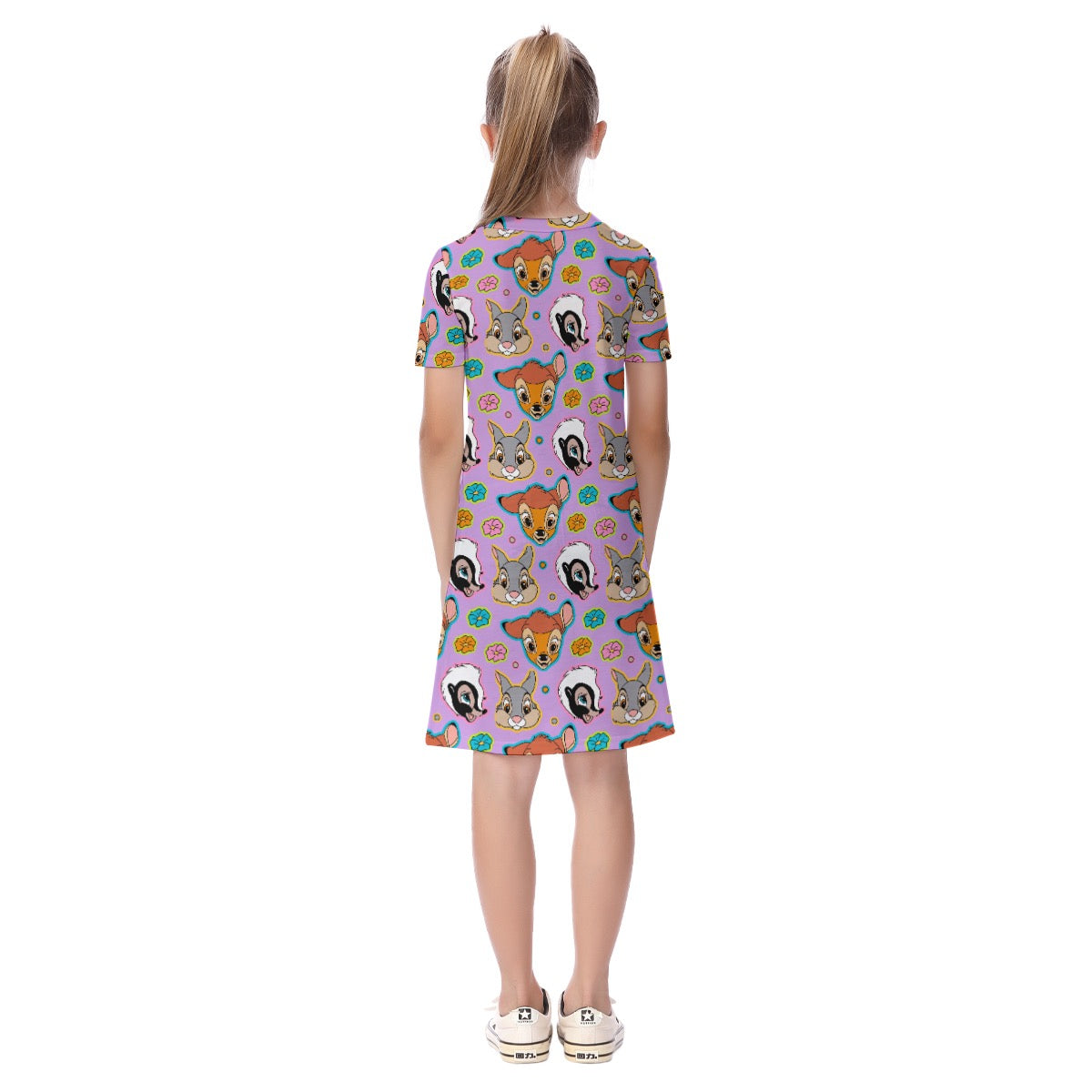 Purple Forest Friends Kid's Short Sleeve Dress
