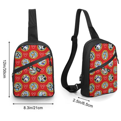 Red Porthole Friends Folding chest bag