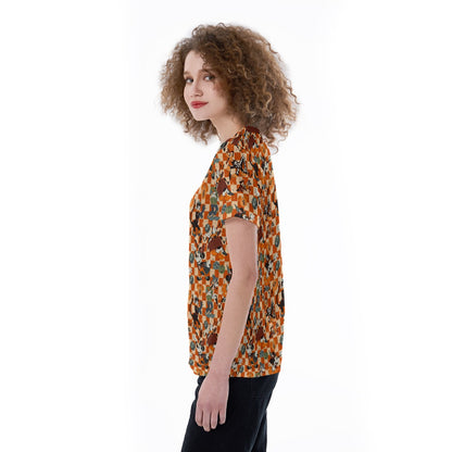 Vintage Halloween Friends V-neck Women's T-shirt