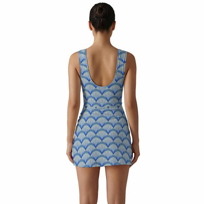 Scalloped Shells Women's Sleeveless Bodysuit Dress