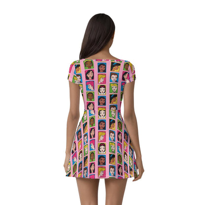 Pink Princess Portrait Women’s Athletic Dress With Built‑In Shorts