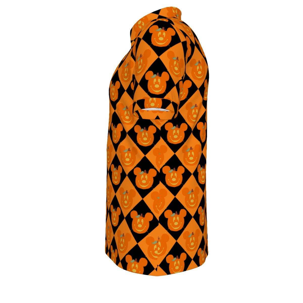MM Pumpkin Argyle Men's Stretch Collar Polo Shirt