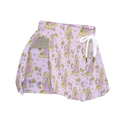 The Tower Princess [smaller print] Women's Sport Skorts With Pocket