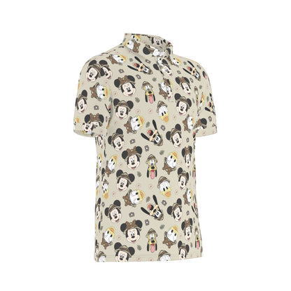Safari Faces Men's Stretch Collar Polo Shirt