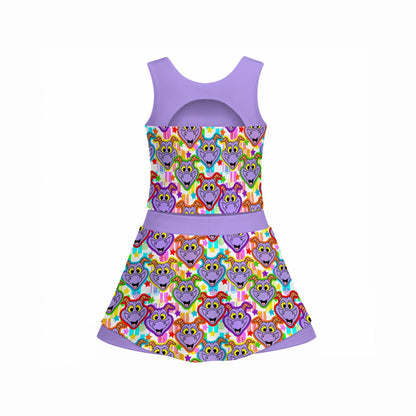 Colorful Figgy Women's Sports Tank & Skort Set
