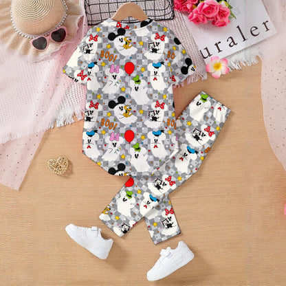 Friendly Ghosts [gray check] Kids' Casual Top and Pants Set