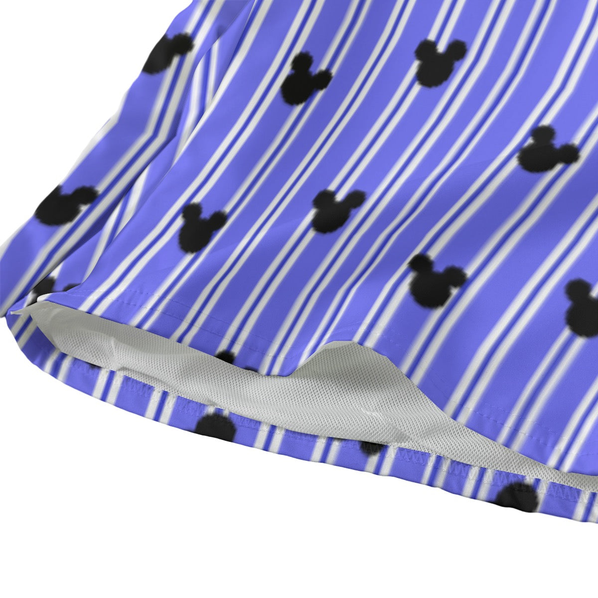 Bright Blue Stripe Men‘s Beach Shorts With Lining