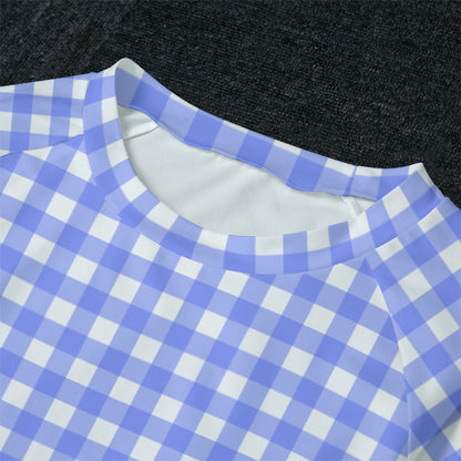 Bright Blue Gingham Women's Sleep Pajamas