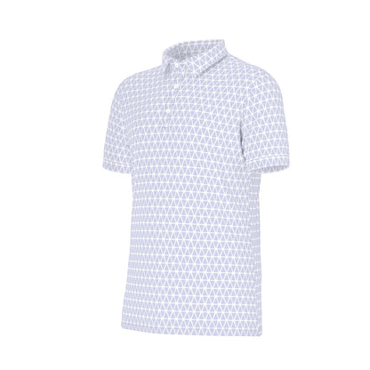 Purple Geo Men's Stretch Collar Polo Shirt