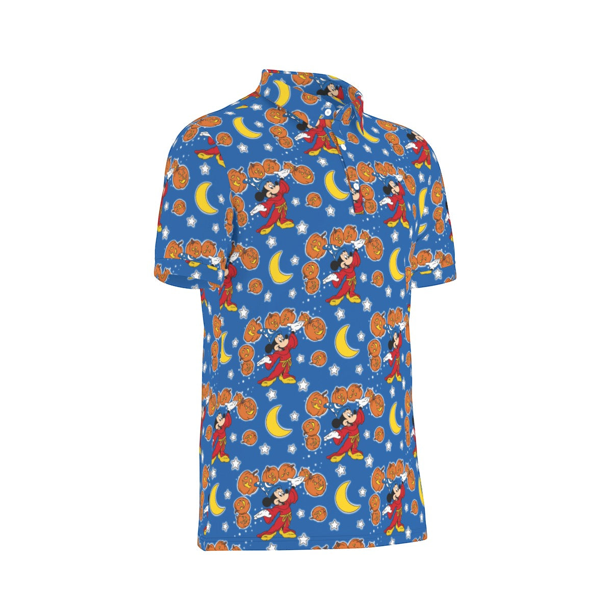 Pumpkin Sorcerer Men's Stretch Collar Polo Shirt
