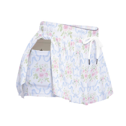Grandmillenial Ribbon Women's Sport Skorts With Pocket