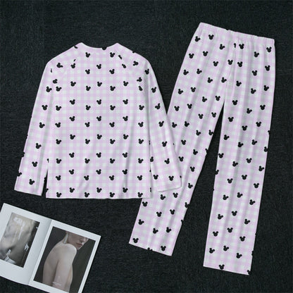 Bright Pink Gingham Women's Raglan Sleeve Pajamas