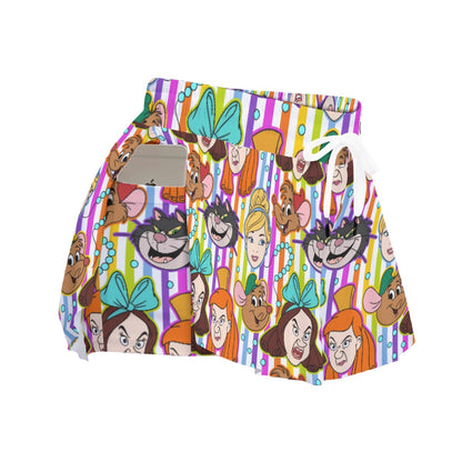 Striped Cindy Women's Sport Skorts With Pocket