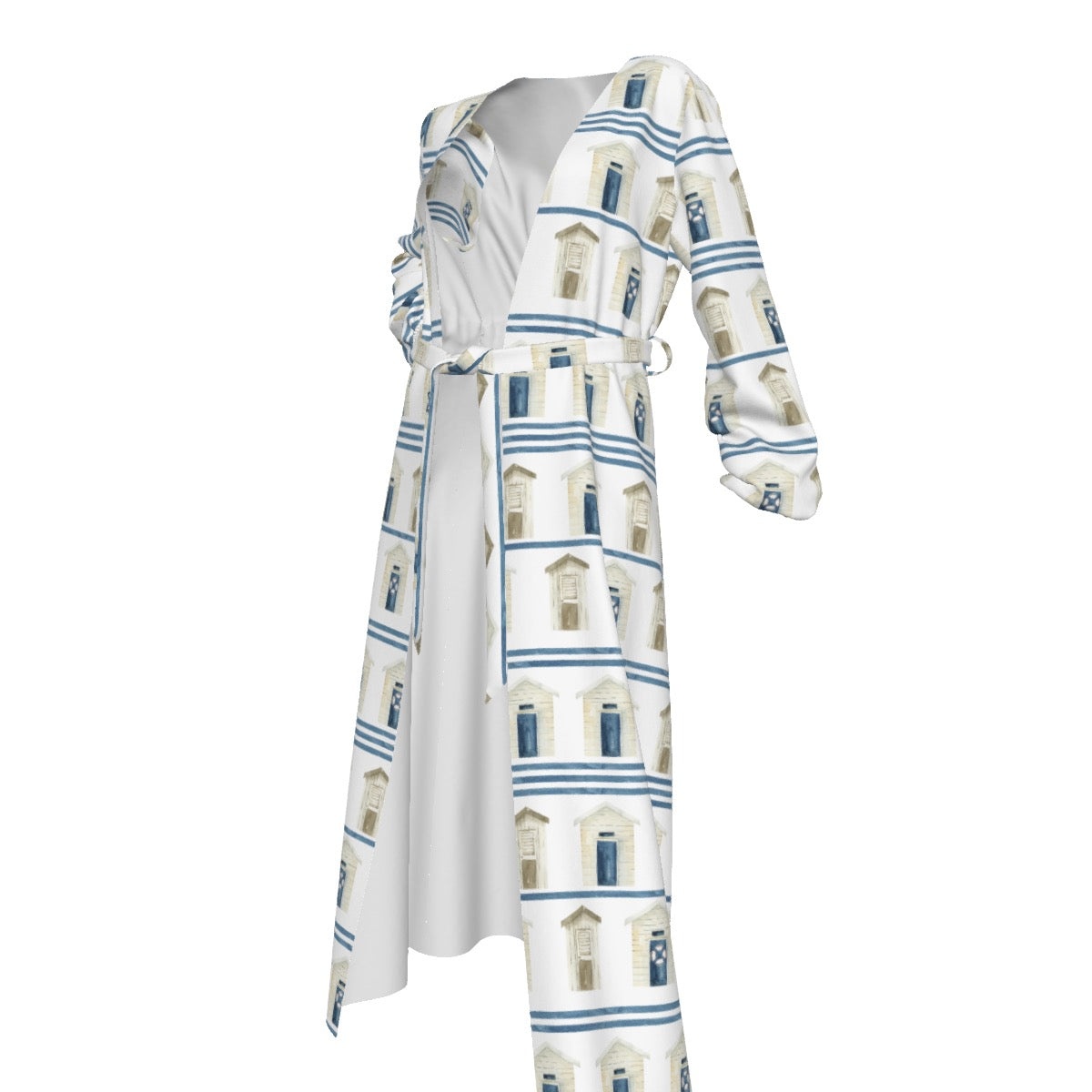 Striped Beach Houses Women's Lace-up Chiffon Robe