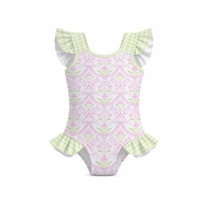Coco Girls' Ruffle Sleeve Swimsuit with Bow
