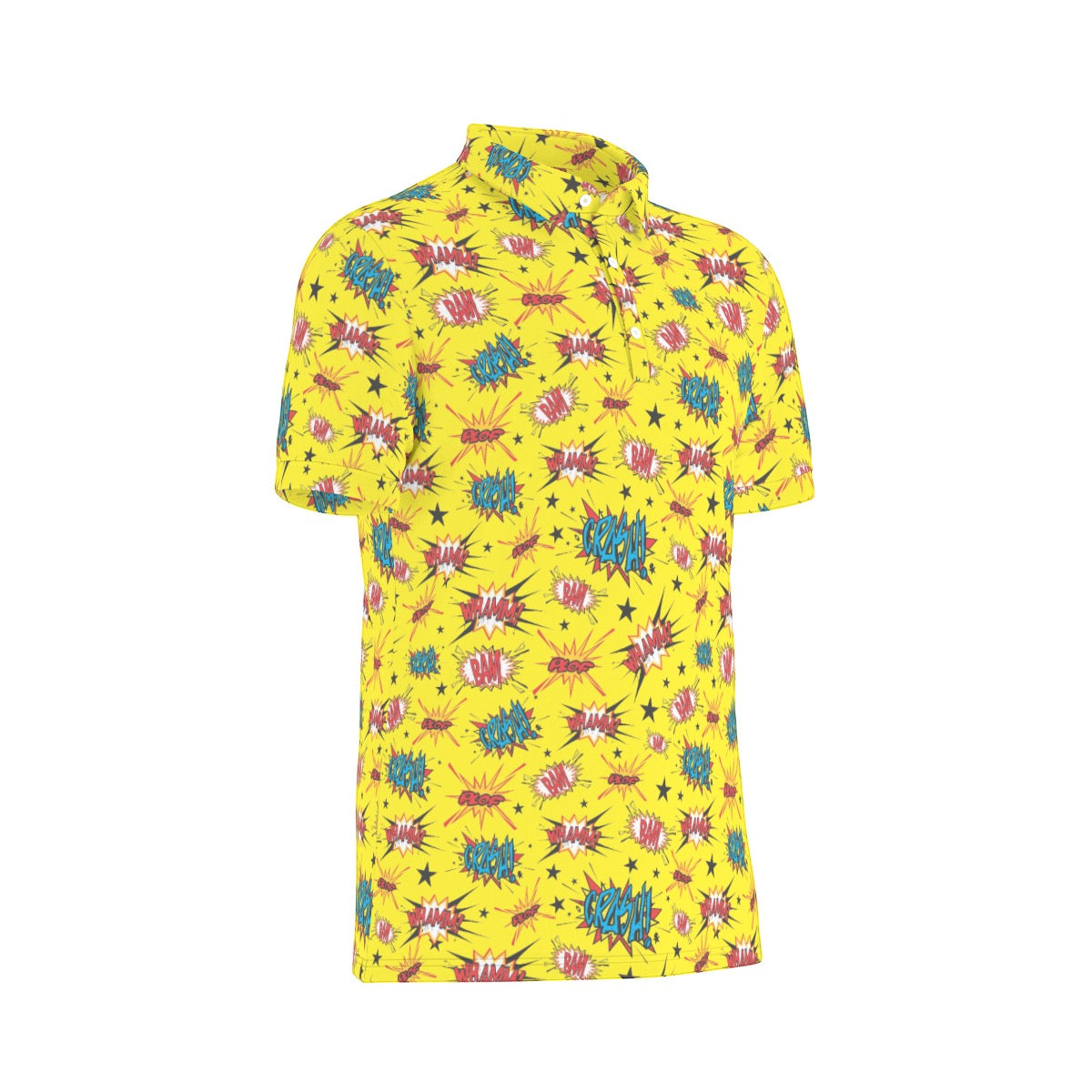 Yellow Superhero Men's Stretch Collar Polo Shirt