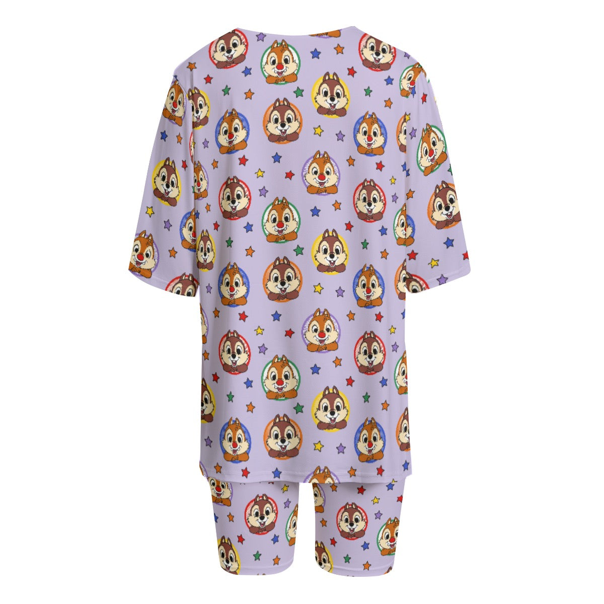 Purple Chipmunks Women's T-shirt Set With Short Sleeve