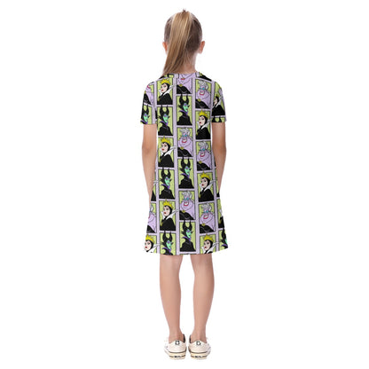 Villain Portrait Kid's Short Sleeve Dress