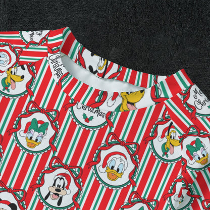 Classic Christmas Frames Kid's Raglan Sleeve Pajama Set