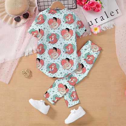 A Mermaid and her Prince Kids' Casual Top and Pants Set