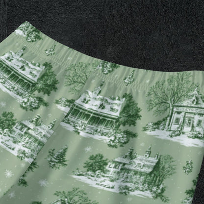 Sage Christmas Toile Kid's Raglan Sleeve Pajamas
