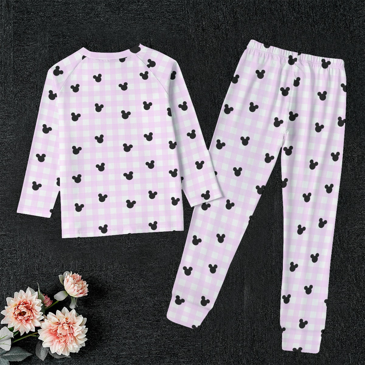 Bright Pink Gingham Kid's Sleep Pajamas
