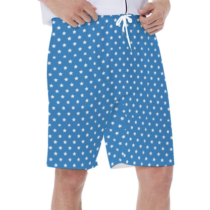 Patriotic Stars Men‘s Beach Shorts With Lining