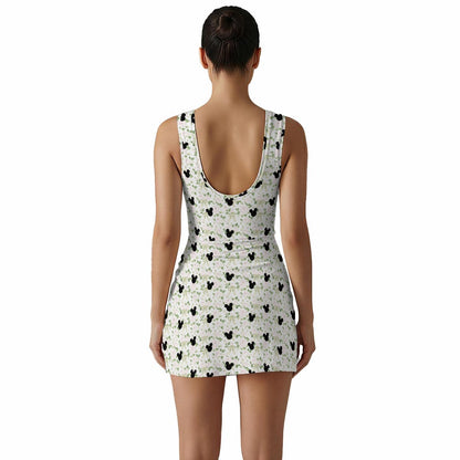 Garden Floral Women's Sleeveless Bodysuit Dress