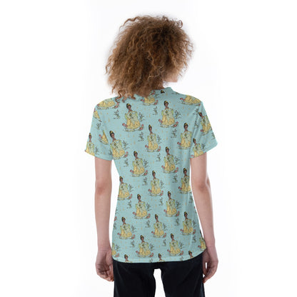 Tia [aqua] V-neck Women's T-shirt