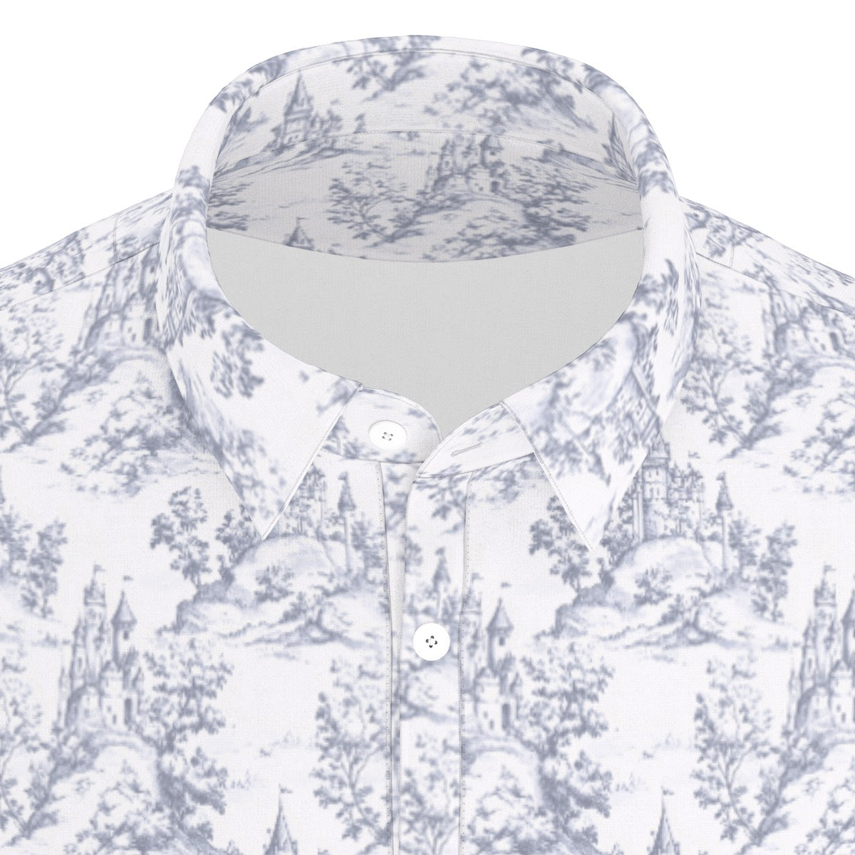 Dark Blue Toile Men's Stretch Collar Polo Shirt