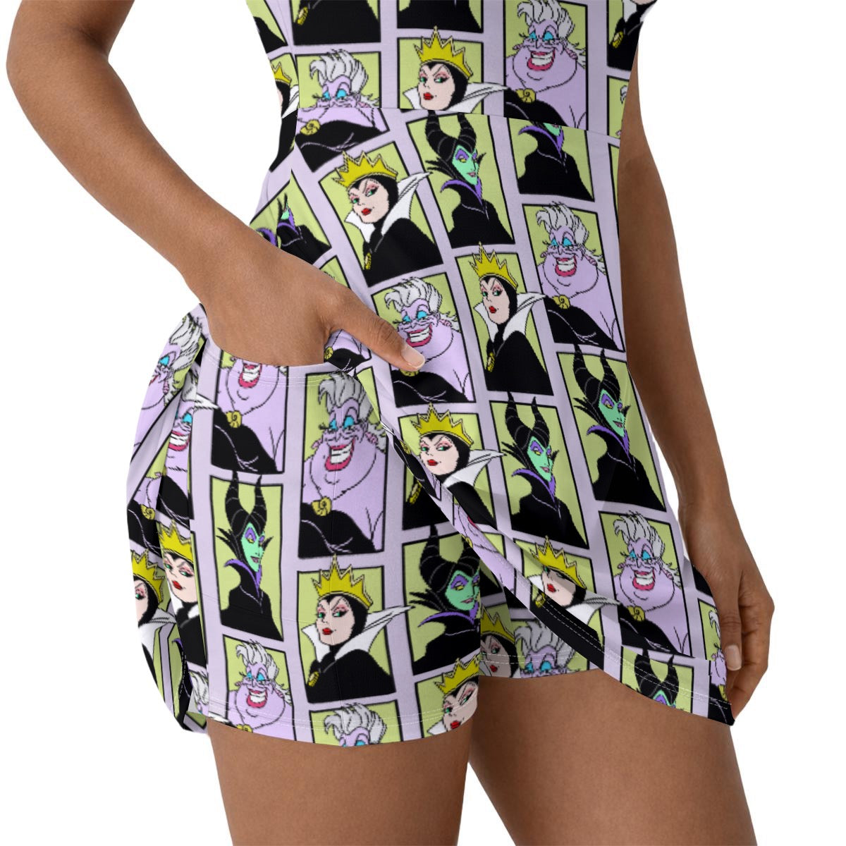 Villain Portraits Women’s Athletic Dress With Built‑In Shorts