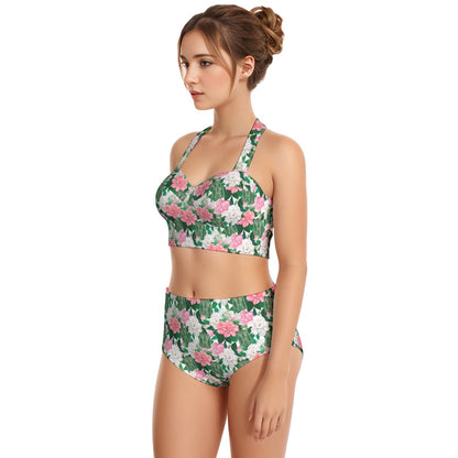 Masterful Women's Swimsuit Set With Halter