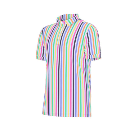 Ghost Ship Stripe Men's Stretch Collar Polo Shirt