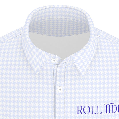 Blue Herringbone Roll Tide Men's Stretch Collar Polo Shirt