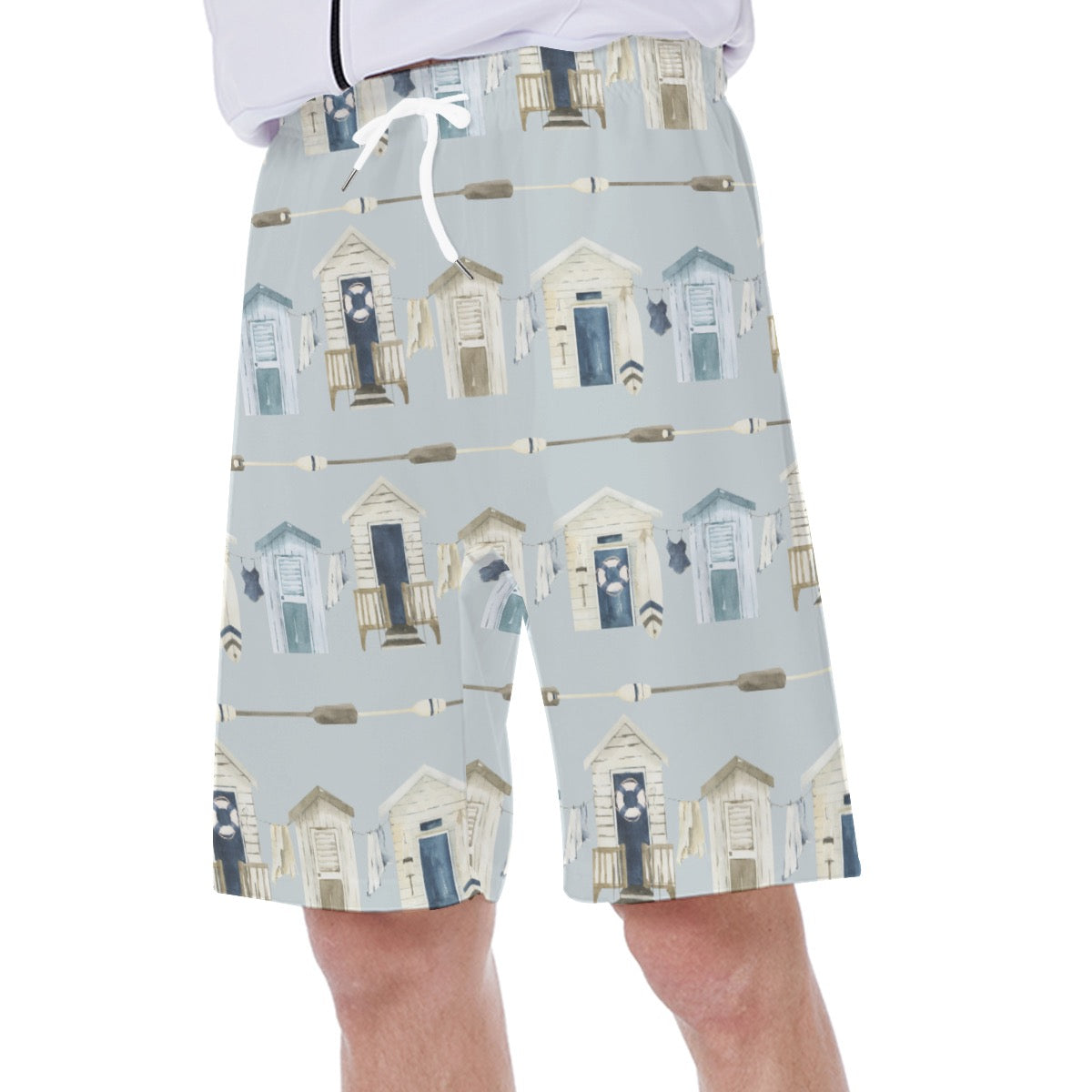 Beach Houses & Oars Men's Beach Shorts With Side Pocket