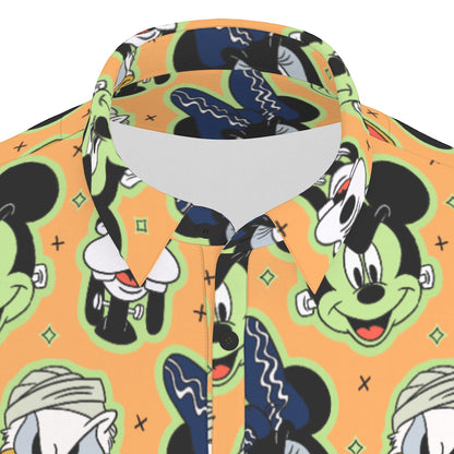 Spooky Friends [orange] Men's Stretch Collar Polo Shirt