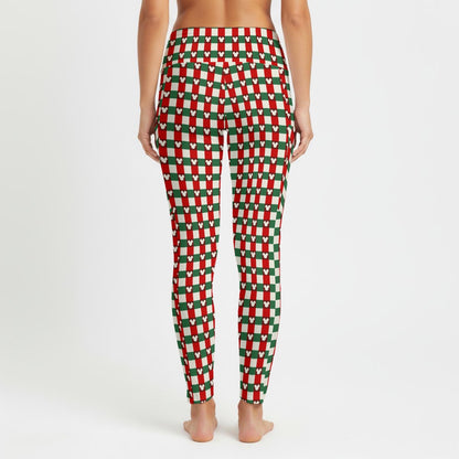 MM Christmas Plaid Women's High Waist Leggings With Side Pocket