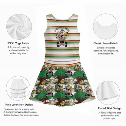 Adventure is Calling Safari Stripe Women's Sports Tank & Skort Set