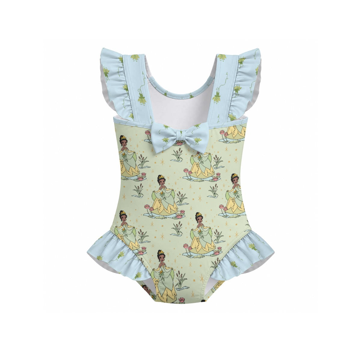Tia Girls' Ruffle Sleeve Swimsuit With Bow