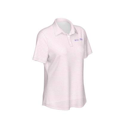 Pink Herringbone Roll Tide Women's Sports Polo Shirt