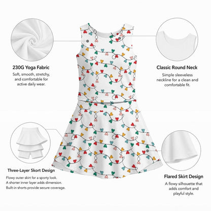 MM Christmas Lights Girl's Sports Tank & Skort Set