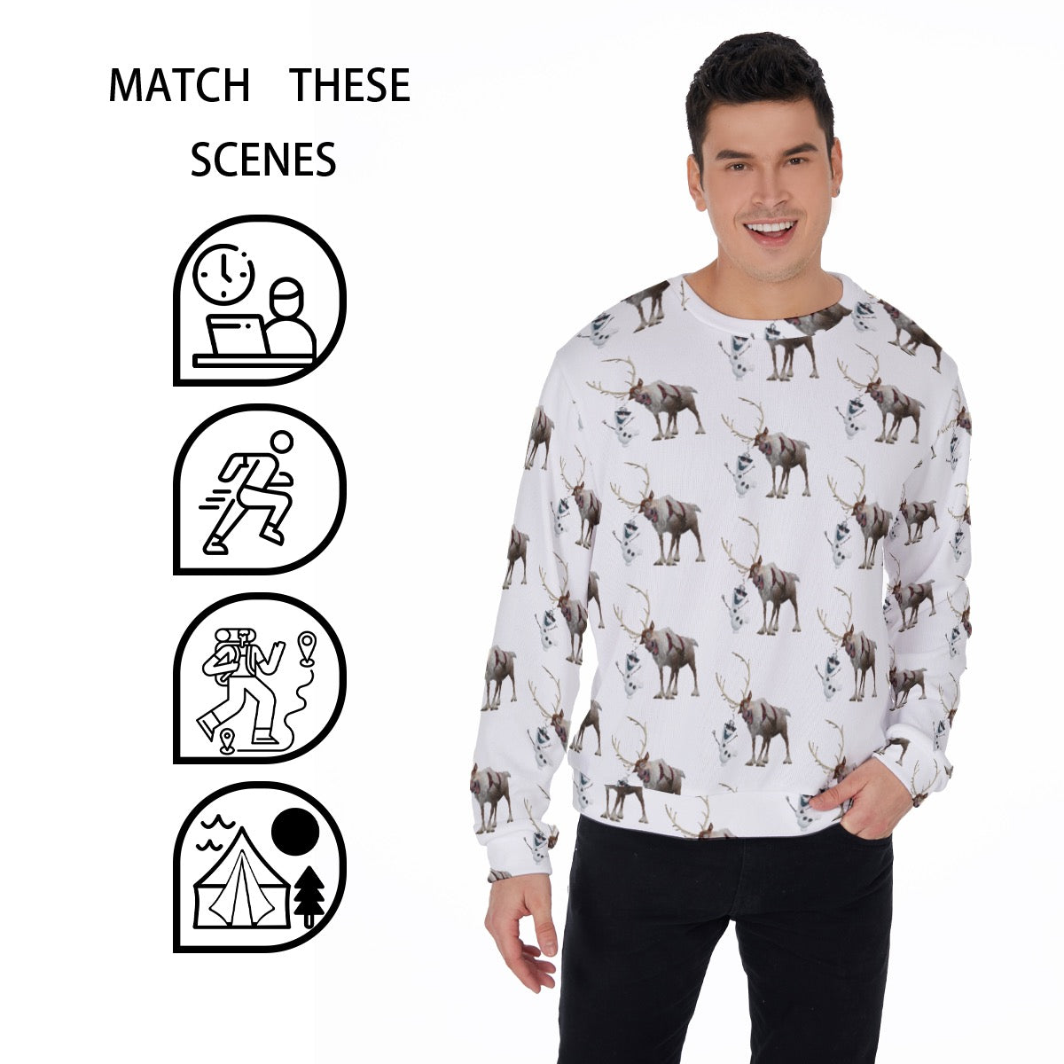 Snowman & Reindeer Men's Sweater