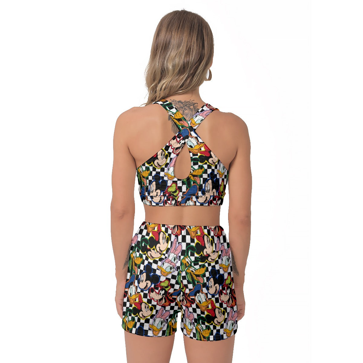 Checkered Friends Women's Sports Bra Suit