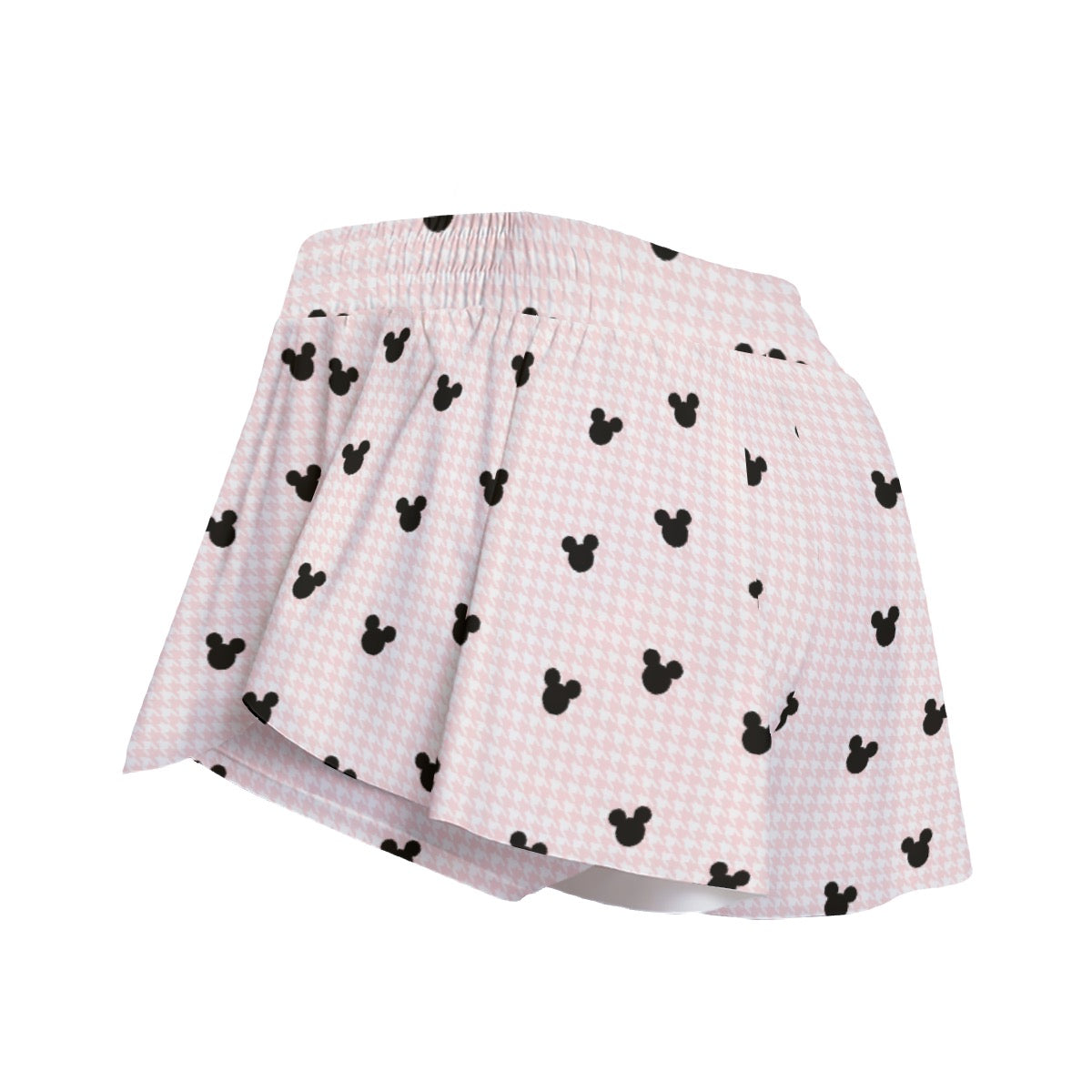Pink Herringbone Women's Sport Skorts With Pocket