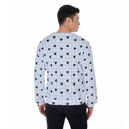 Blue Gingham Men's Sweater