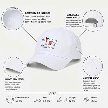 Minnie Bar Embroidered Soft-Crown Flat Cap