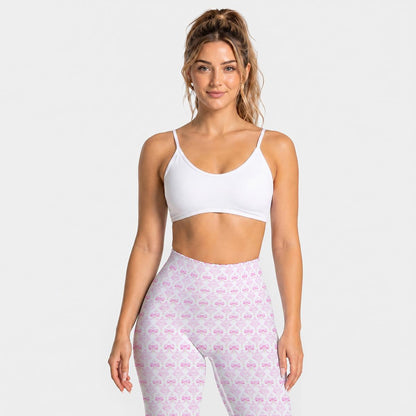 Grandmillenial Pink Bow Women's Seamless High Waisted Butt-Lifting Leggings